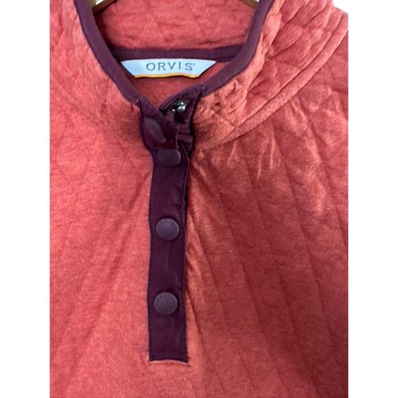 Orvis Outdoor Paprika Quilted Snap Sweatshirt Women's Size Large - Picture 2 of 6